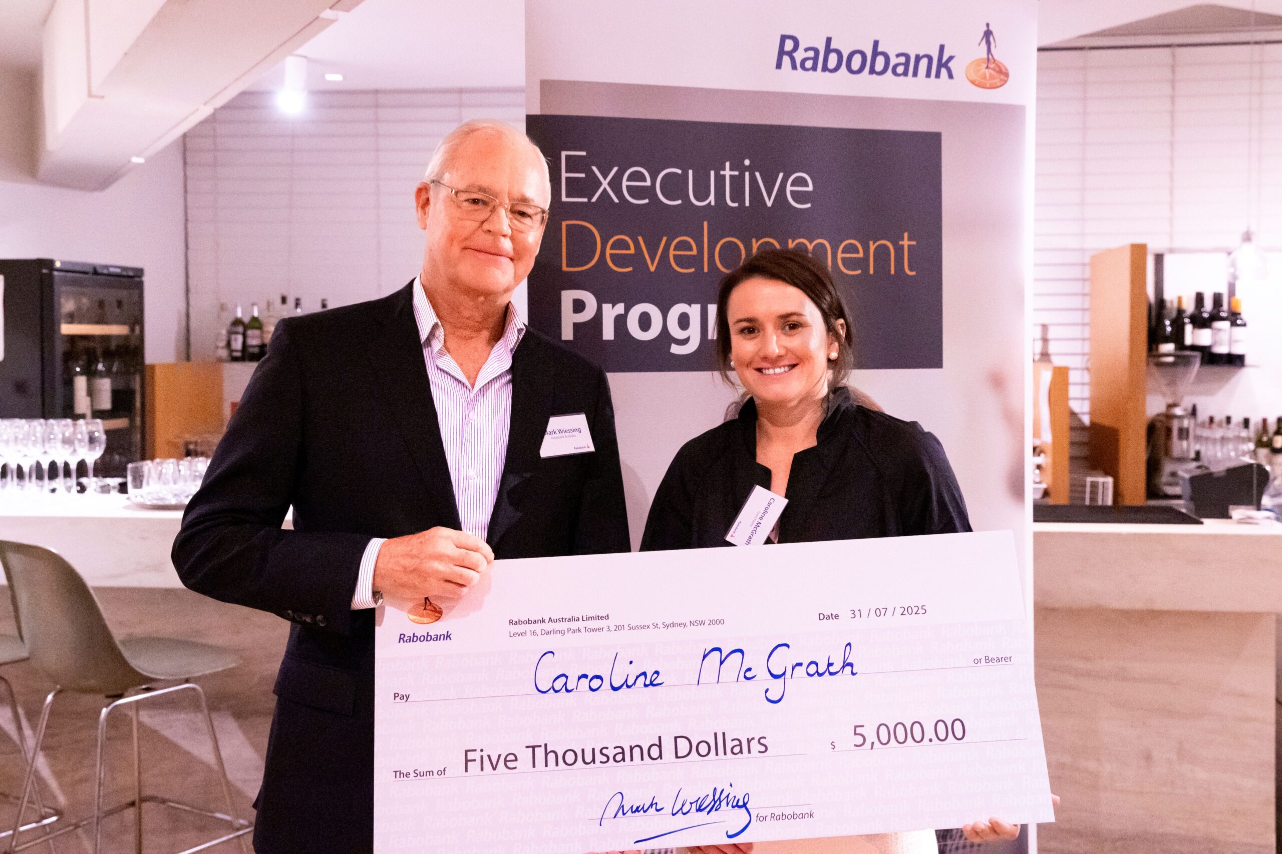 Rabobank Mark Wiessing and Caroline McGrath (002)