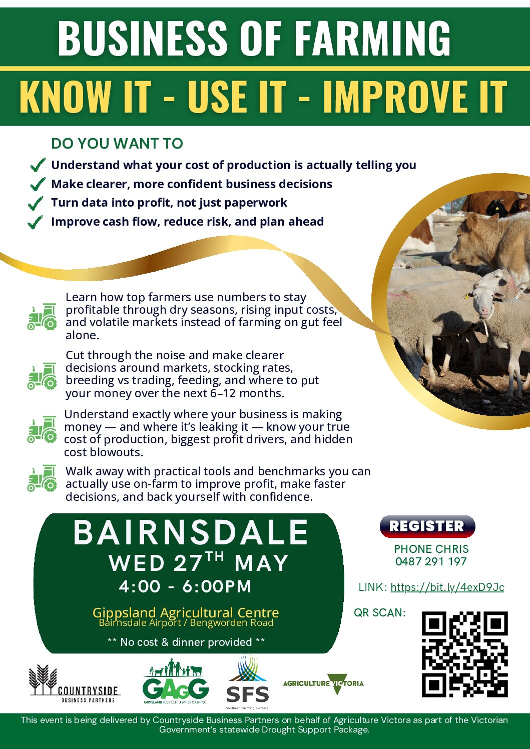 Business of Farming Know It Use It Improve It Flier May 2026